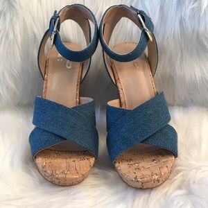Denim & Cork strap sandals